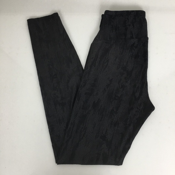 Yummie Women’s Black Snakeskin Leggings High Waist Full Length Pants Size M - Picture 9 of 10